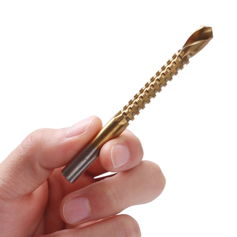 1/6 pièces 3/4/5/6/6. 5/8mm scie perceuse à bois perceuse à bois outil à main HSS haute vitesse en acier titane enduit forets outils ensemble