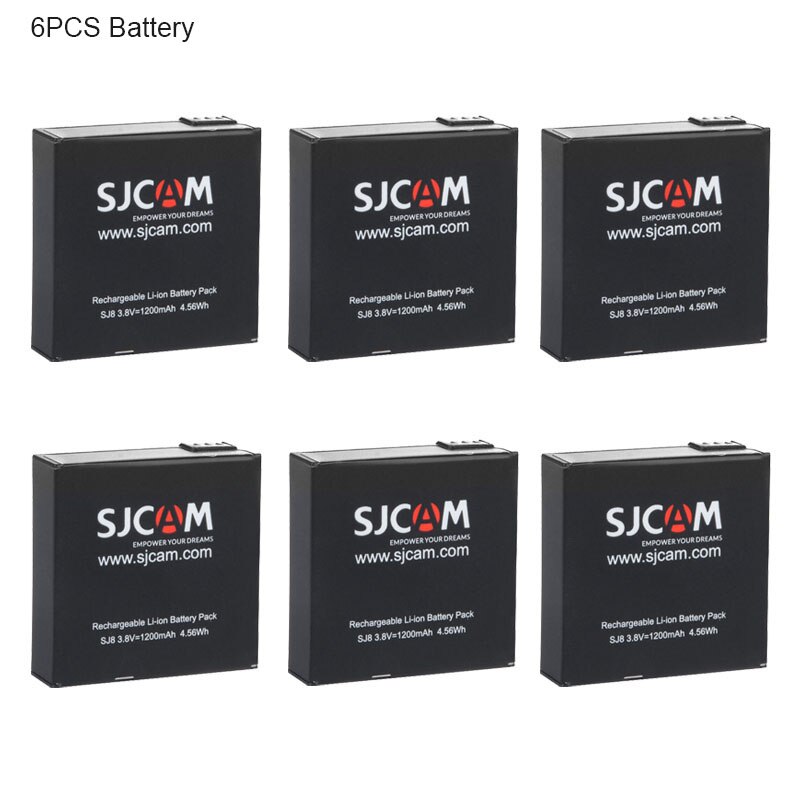 SJCAM SJ8 Batteria - 1200mAh Li-Ion Ricaricabile per SJCAM SJ8 PRO/PLUS/AIR Action Cam: 6 pz Batteria