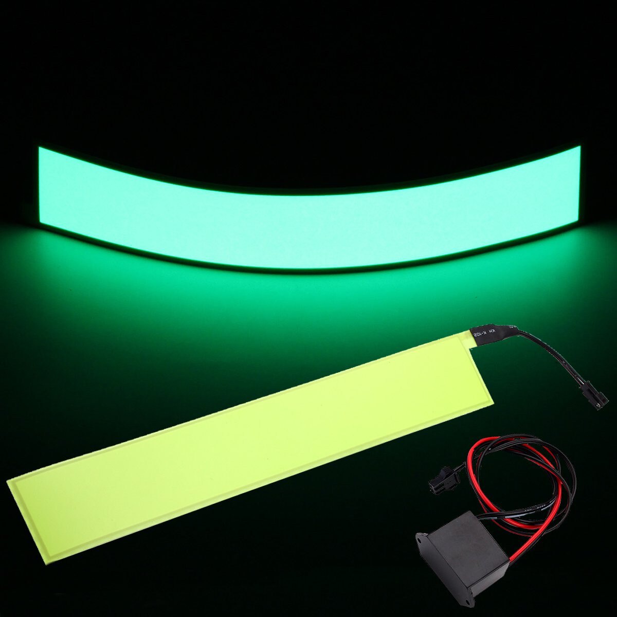 12x2inch 12V Flexible EL Tape Electroluminescent Panel Back Light LED Strip Lights Inverter 6 colors: Green