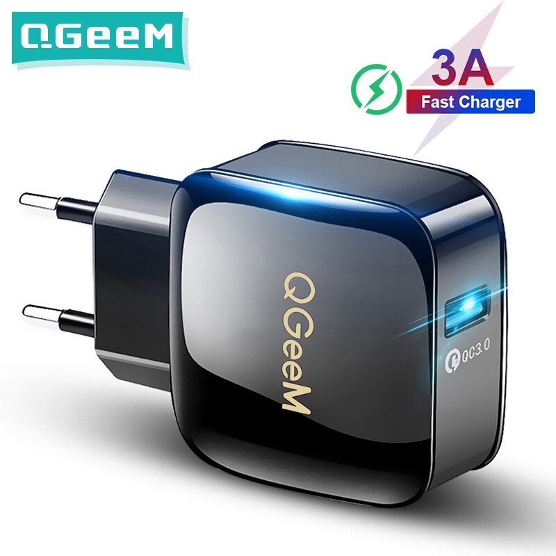 Qgeem qc 3.0 carregador usb carga rápida 3.0 carregador de telefone para iphone ue eua plug 12v adaptador carregador rápido para huawei samsung xiaomi