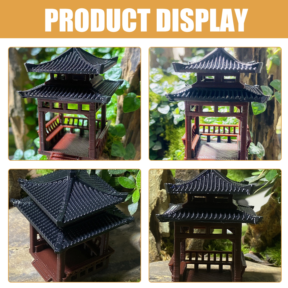 Outdoor Fish Tank Decorations Simulation Landscape Courtyard Building Model Pavilion Ornament Aquarium Adornment Fish Tank