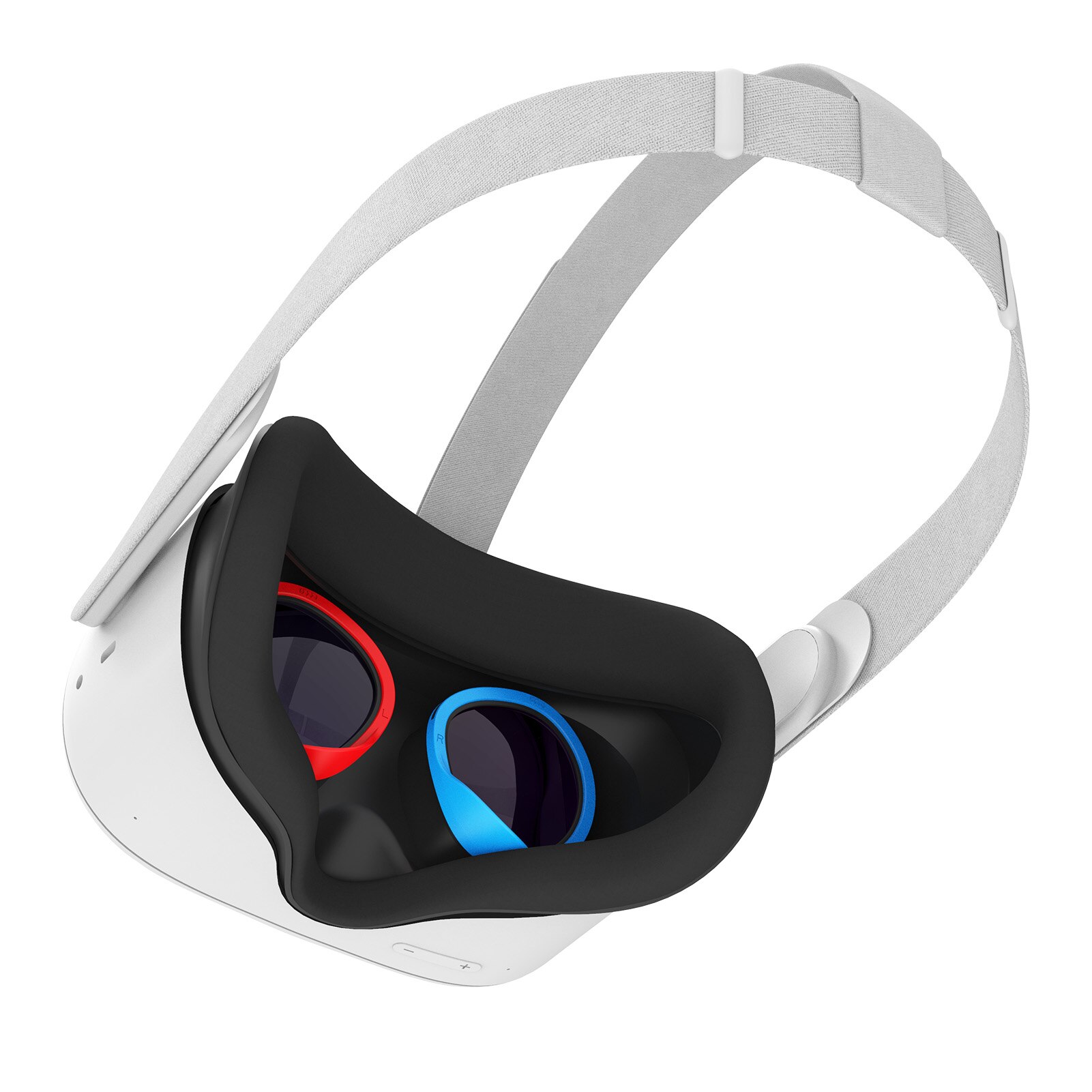 Vr lente anti-risco anel para oculus quest 2 óculos de proteção contra arranhões moldura len compatível para oculus quest 1/2 rift s: Red and blue