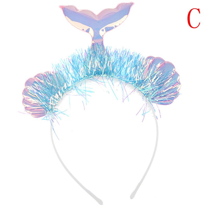 Diadema con corona de de sirenita, sombrero con cola de sirena, ACCESORIOS FOTOGRÁFICOS para niña, de cumpleaños, accesorios para el cabello de sirena: 5