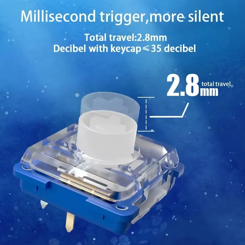 Kailh Deep Sea Silent Mini Switch Low Profile Switches 1353 RGB Mechanical Keyboard Island MINI Tactile Linear DIY Hitbox Switch