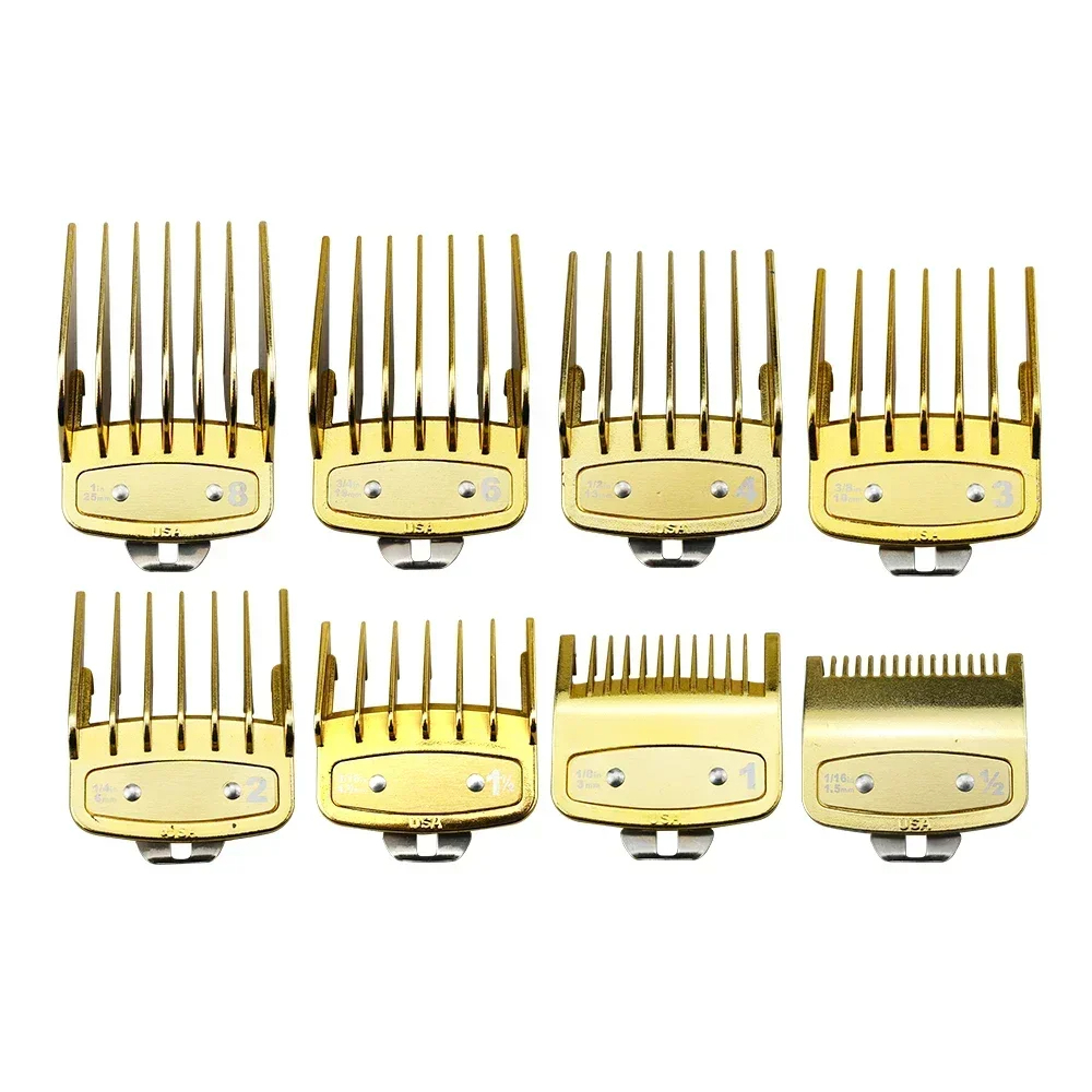 Peine guía de límite para cortadora de pelo , peine guía Universal para peluquero, herramienta de corte de pelo, peines de límite, 8/10 Uds.: Rosa