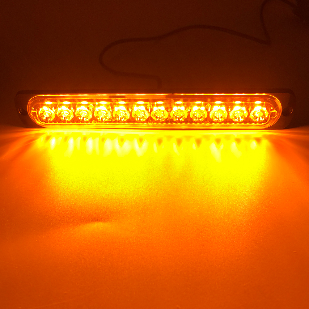 12 LED-Blitzwarnleuchte, weiß, verrotten, blau, LED-Seitenlicht, Rücklicht, 18 Blinkmodi für Auto, LKW, Licht, Polizeilichter, 12 V, 24 V: Blau