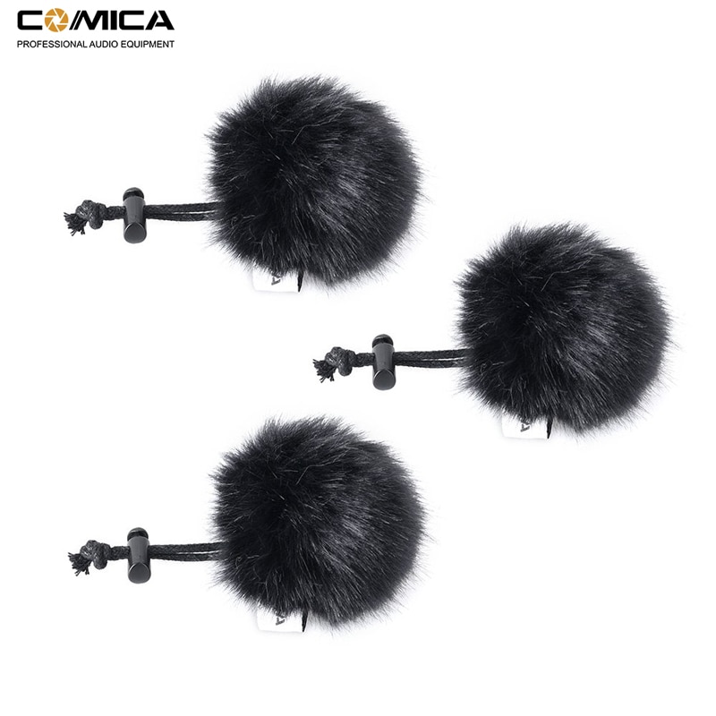 Comica Windmuff CVM-MF1 extérieur Furry Microphone pare-brise pour Clip sur Lavalier cravate Microphone (3 Pack)