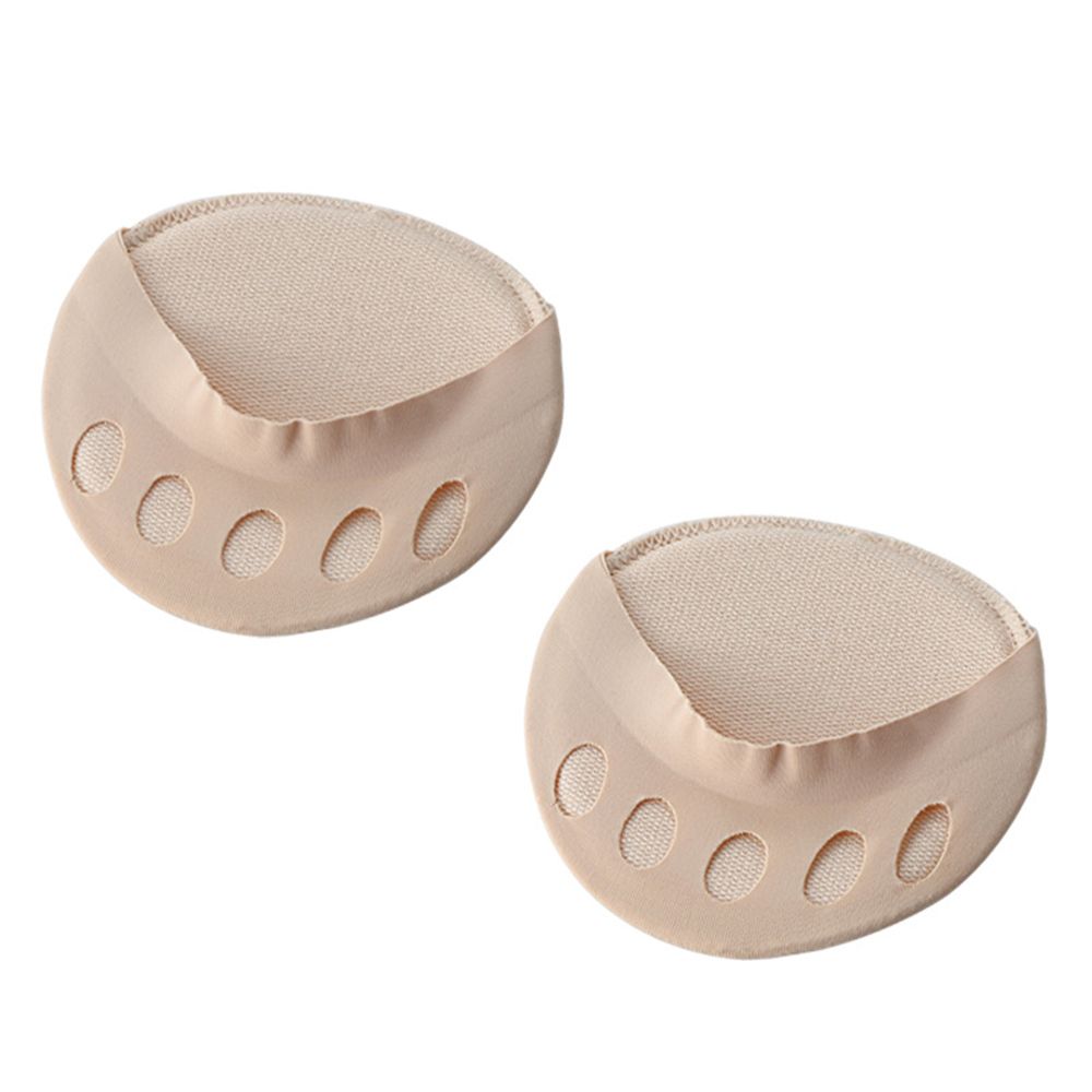 1 Paar Anti Slip Half Inlegzolen Voor Vrouwen Hoge Hak Schoenen Vijf Tenen Voorvoet Pads Gemak Pijn Masseren Sok Pad teen Insert Inlegzolen: beige
