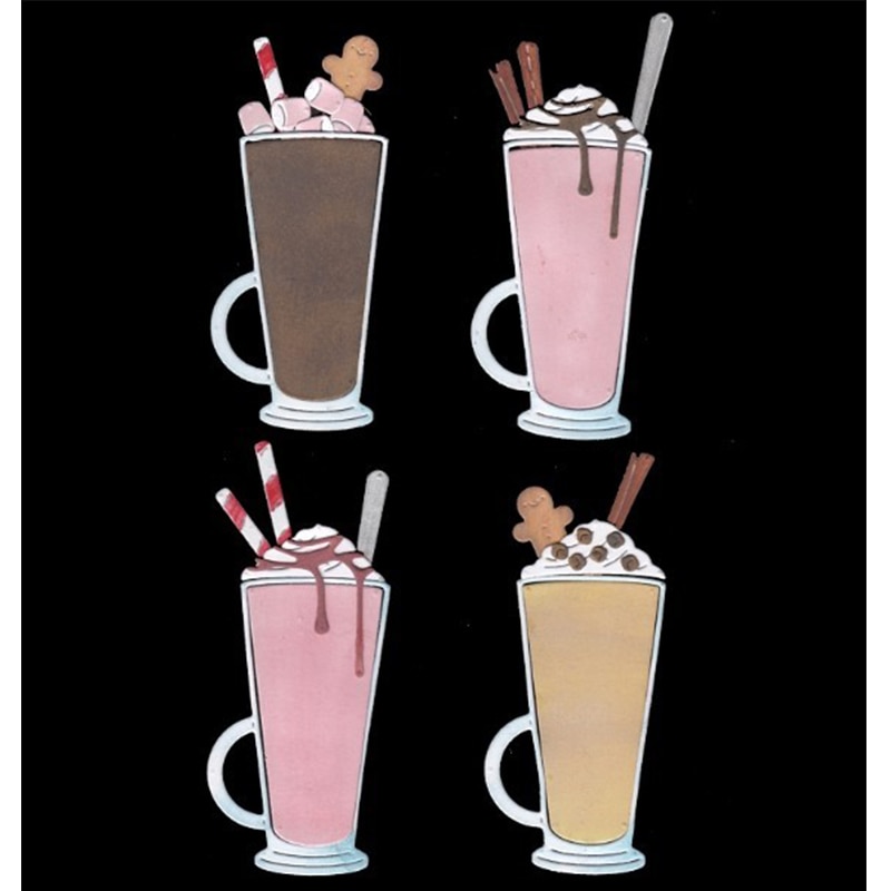 Cocktail Cup Drinking Shape Metal Cutting Dies Stencil For Scrapbooking Embossing DIY Paper Card Handcrafts Decor Templates