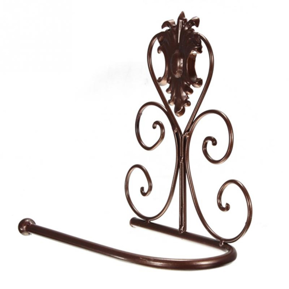 Bathroom Metal Paper Roll Holder Wall Tissue Rack Toilet Storage Shelf Decor: Bronze
