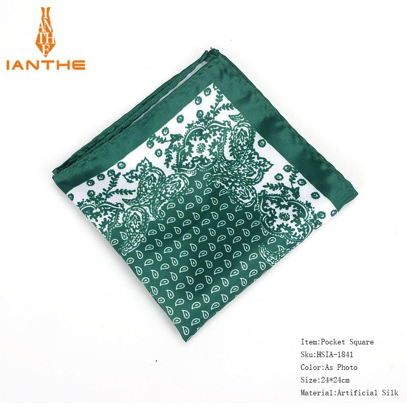Neue herren Taschentuch Vintage Paisley Druck Tasche Platz Weiche Seide Taschentücher Hochzeit Party Business Hanky Brust Handtuch: IA1841