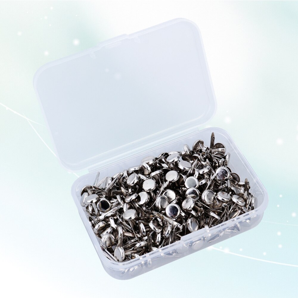 200pcs Durable Iron Metal Brads Brad Fastener Metal Paper Fasteners for Crafts DIY: Silver