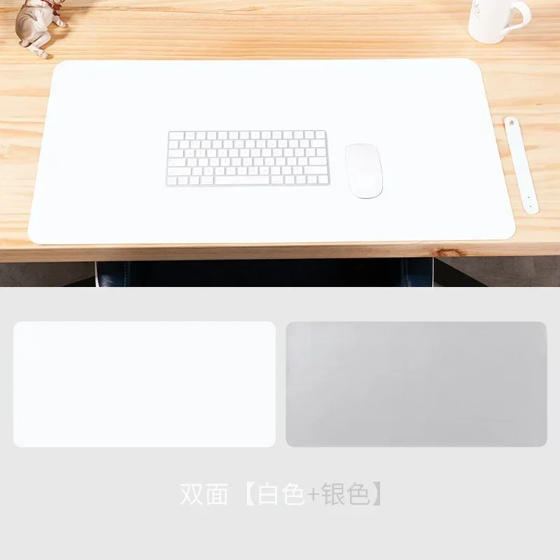 office Mouse Pad 90x45/80x40cm PC Mousepad XXL Computer Waterproof Table Pad PU Leather Large Desk Mat Double-sided: 40x30 cm / SKY BLUE