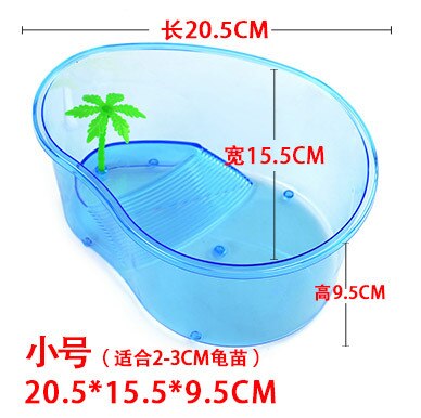 Ecological turtle tank small turtle basin large fish tank with sunstand open water turtle living turtle feeding box box: only tank
