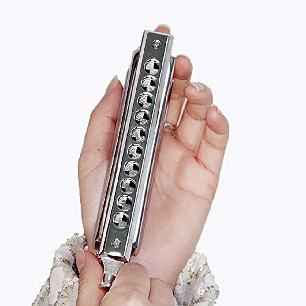 Swan SW1040 Silver Color 10 Holes 40 Tones Chromatic Harmonica Changeable Tones Musical Instrument Woodwind Swan Harmonica Harp
