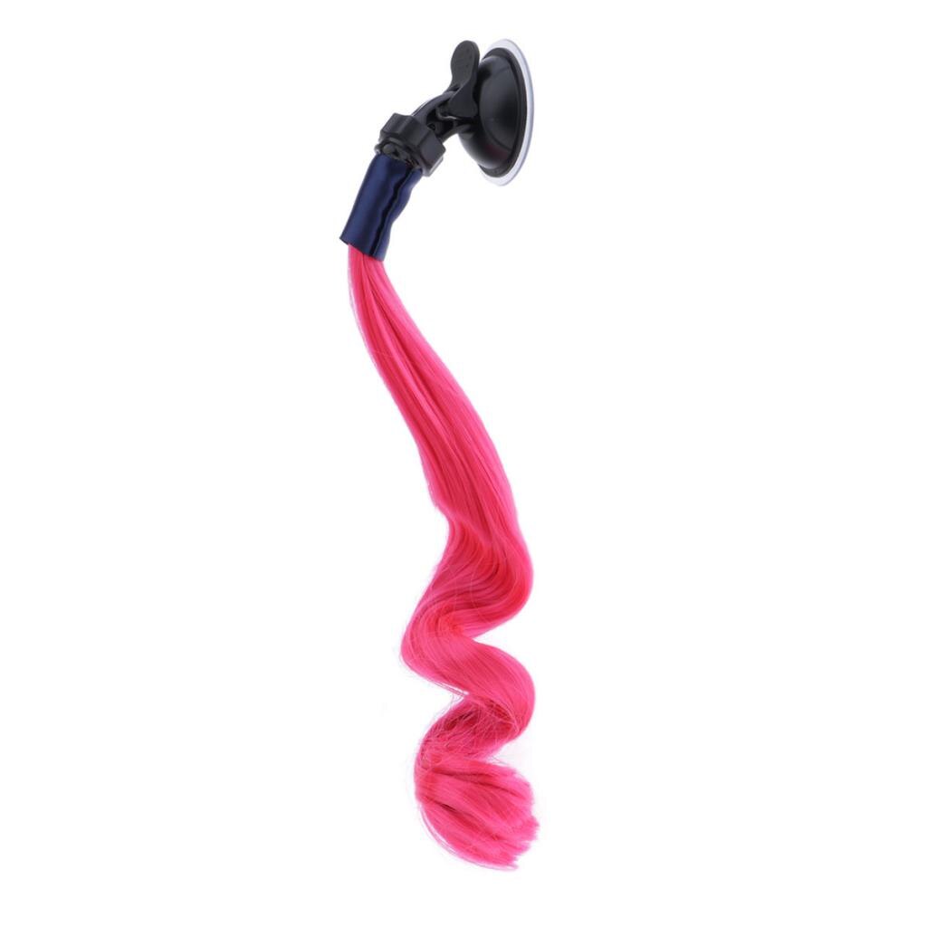 Motorcycle Hand-made Helmet Hair Wig Braids Ponytail DIY Helmet Mohawk Hair Motorcycle Helmet Wig Curly Hair For Motorbike Hemet: Pink 30cm