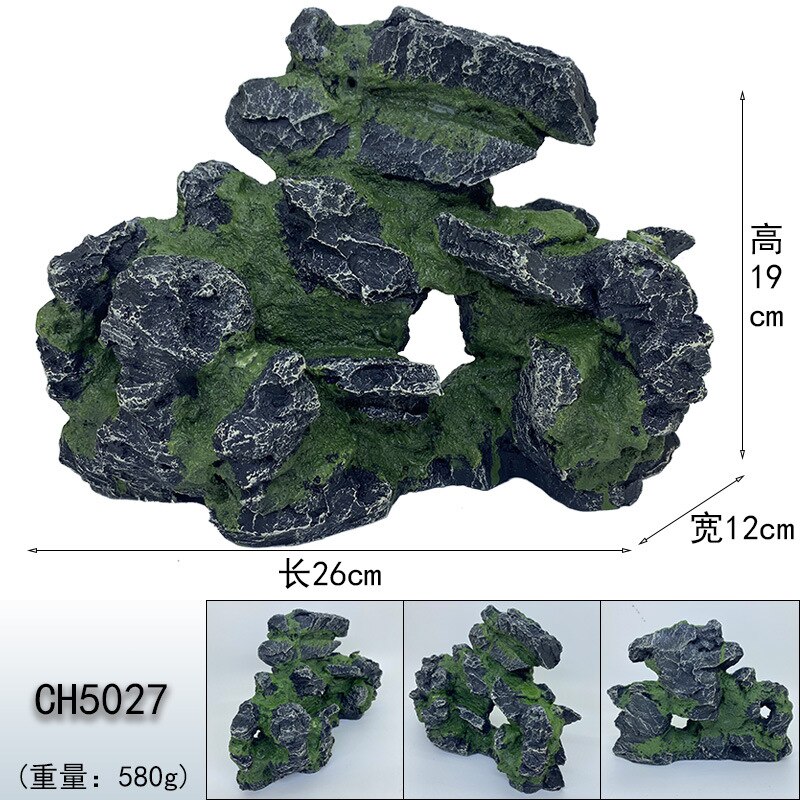 Rocas decorativas artificiales para acuario, paisajismo del tanque de peces, accesorios para acuascape, cueva de reptiles, camarones, ornamento de cueva escondite de piedra