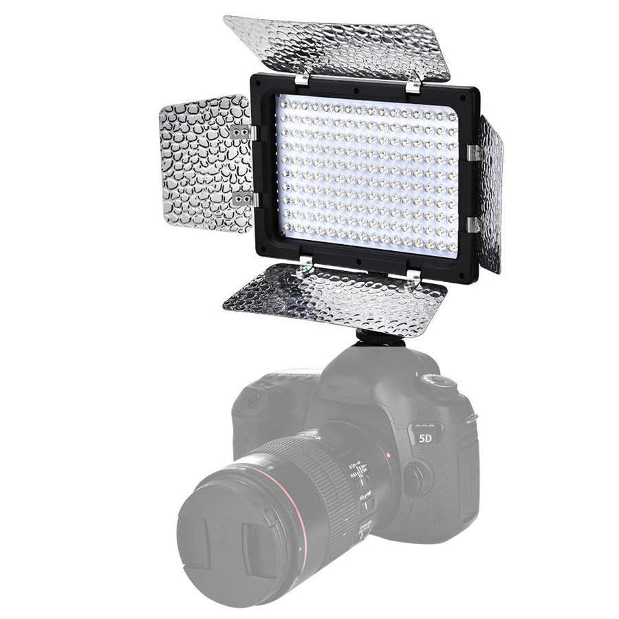 W160 LED Video Light 6000K Photography Studio Fill Lamp Panel with Diffuser Shoe 1/4 Screw Hole for DSLR Camera DV Camcorder