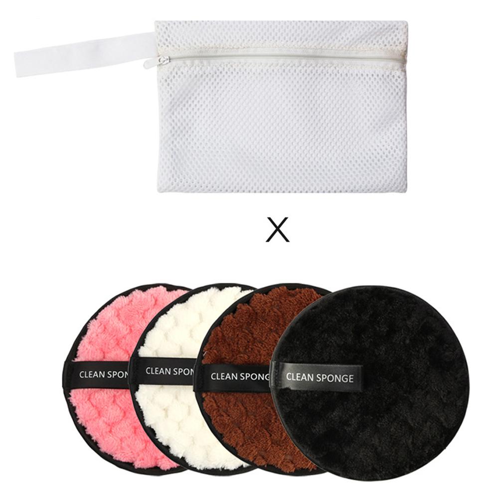 Mikrofaser Tuch Pads Entferner Gesicht Reinigung Handtuch Mehrweg Reinigung machen-hoch Schwamm Doppel Schicht Nagel Kunst Reinigung Wischen Werkzeuge: 4Stck mit Tasche