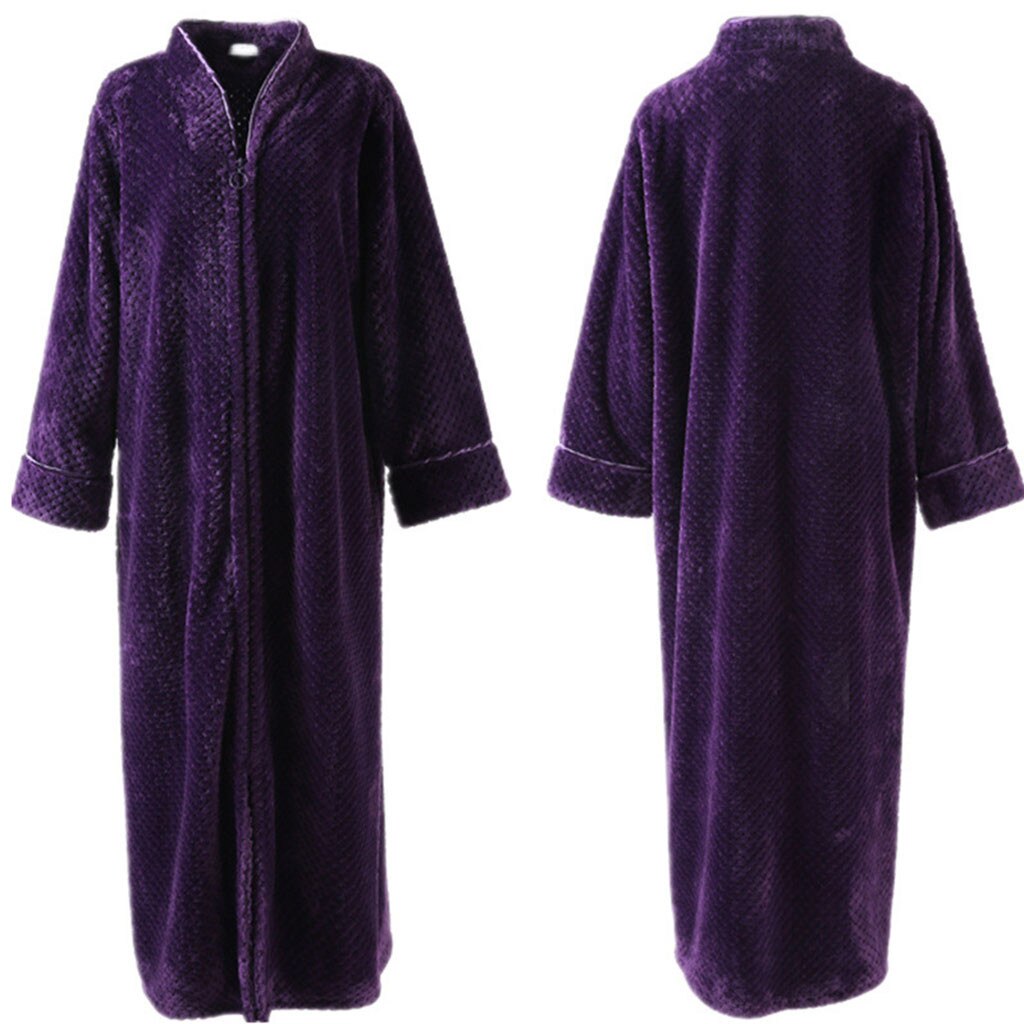 Dressing Gowns For Women,Fleece Ladies Soft Tie Front Dressing Gown Robe Sleepwear Bathrobe Long Marks and Spencer Robe F20