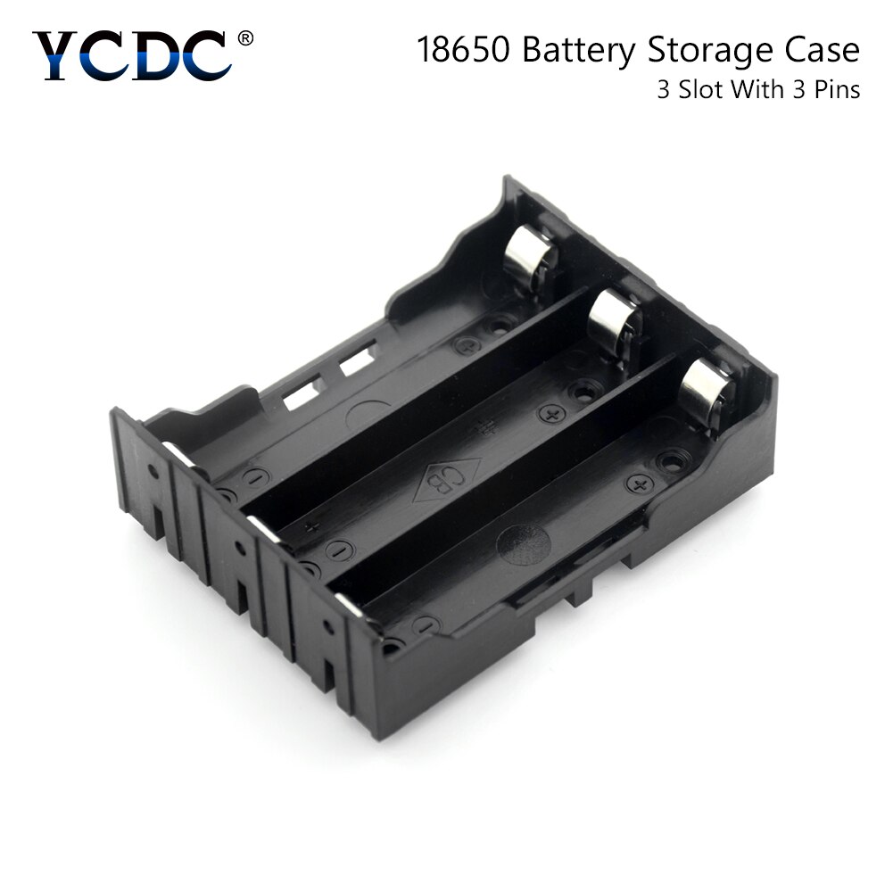 18650 Batterij Clip Opslag Geval Houder Container Met Hard Pins Voor 1/2/3/4x18650 batterijen 1X 2X 3X 4X Slots Plastic Case: 3x slots