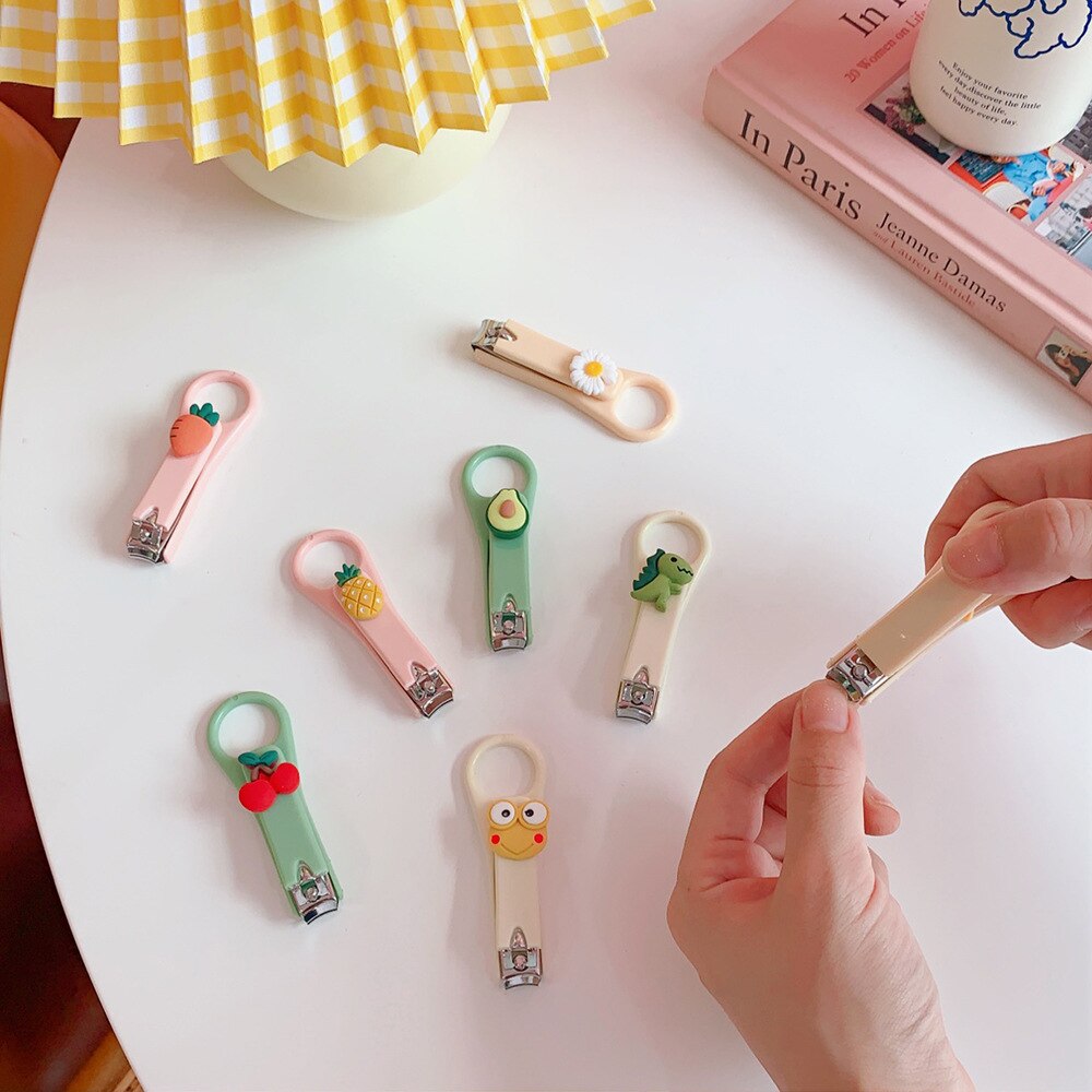 Coloré dessin animé fruits avocat coupe-ongles coupe-ongles en acier inoxydable manucure tondeuse coupe-ongles outils d'art des ongles pour les enfants