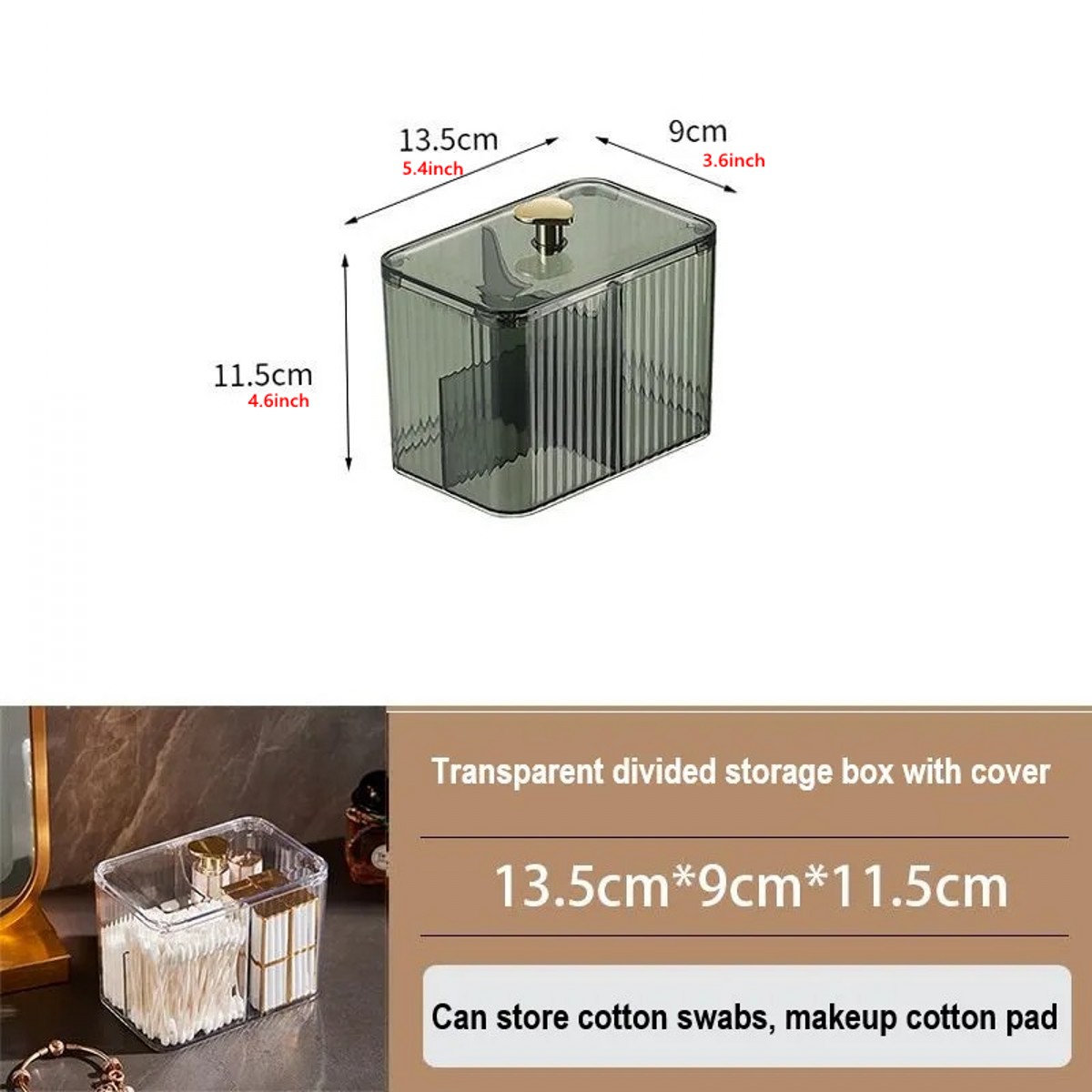 Qtip – distributeur de support transparent pour salle de bain, pot d'écouvillon/tampon/boule, conteneur, boîtes de rangement de cosmétiques pour vanité