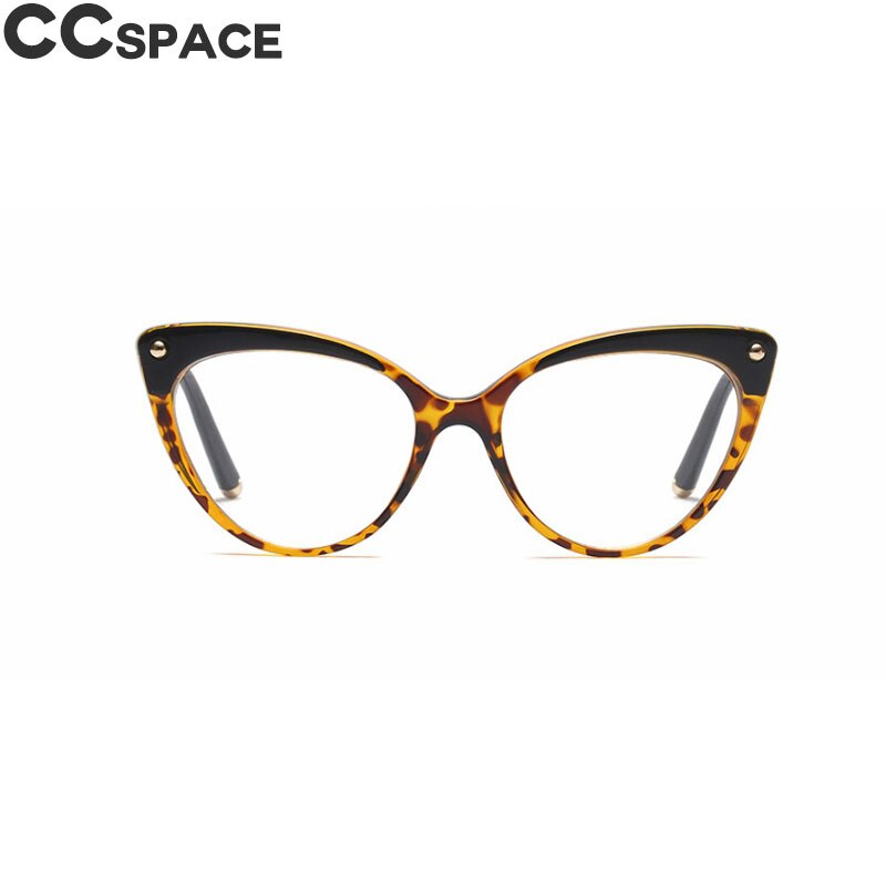 45639 Cat Eye Glasses Frames Women Trending Styles Brand Eyeglasses TR90 Optical Computer Glasses: C6 leopard