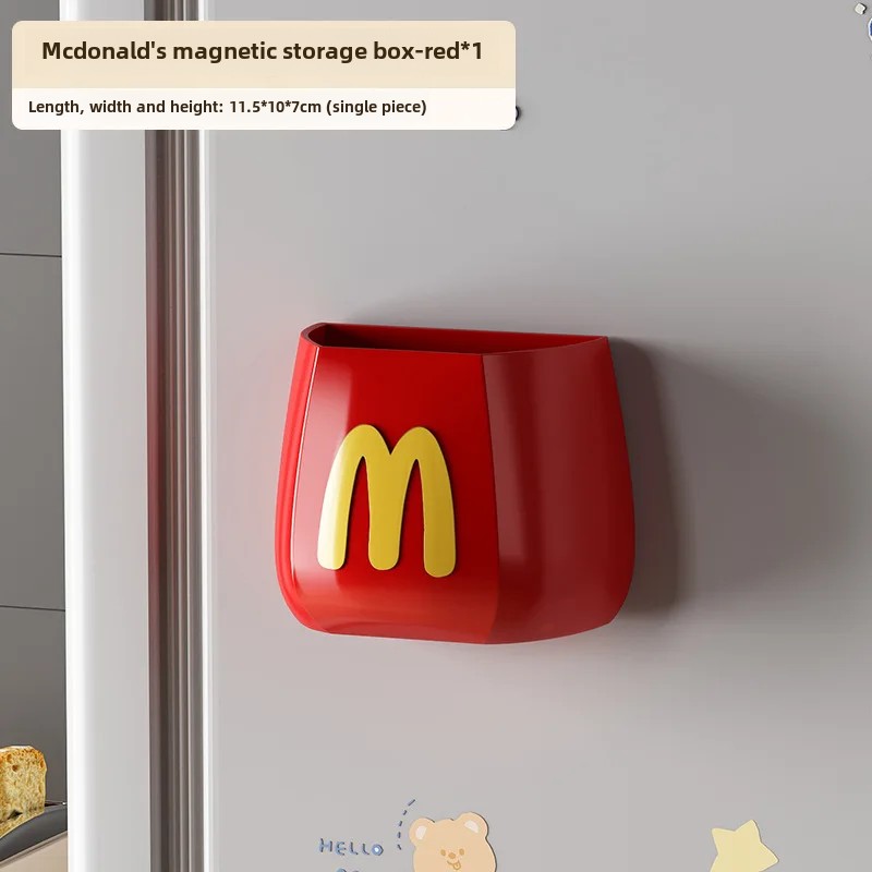 Conteneur de rangement de cuisine, boîte de rangement magnétique pour réfrigérateur, sans trou, mural, décoration de maison, articles de cuisine, aimant: vert clair