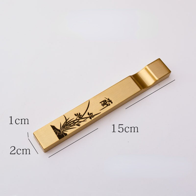 Messing Paperweights Borstel Rest Multifunctionele Chinese Kalligrafie Schilderen Presse-papier Pisapapeles Carving Gegroefde Papier Gewicht: F  1pcs