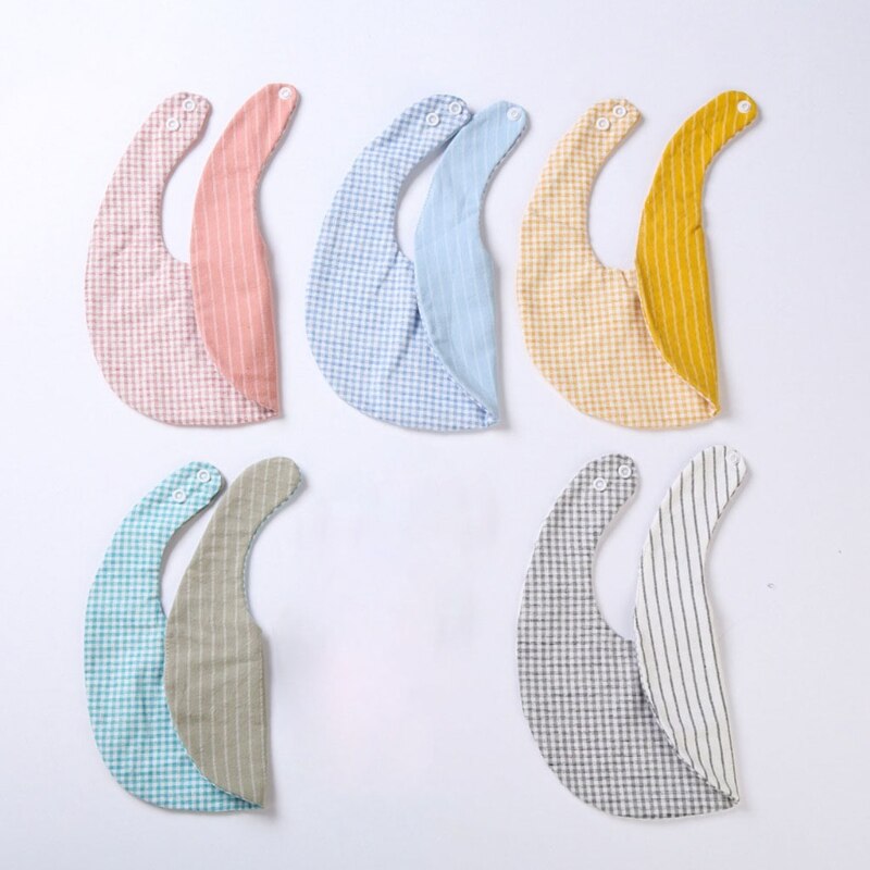 Baby Linnen Katoen Bib Dubbelzijdig Rooster Afdrukken Voeden Schort Speeksel Handdoek Bandana Sjaal Drukknoop Burp Doek