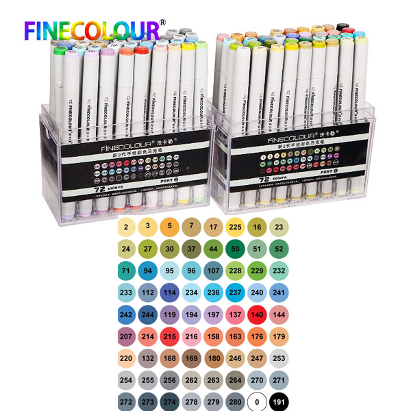 Finecolour-Rotuladores artísticos de doble punta, 160 colores para caligrafía y dibujo, marcadores con base de alcohol, EF101