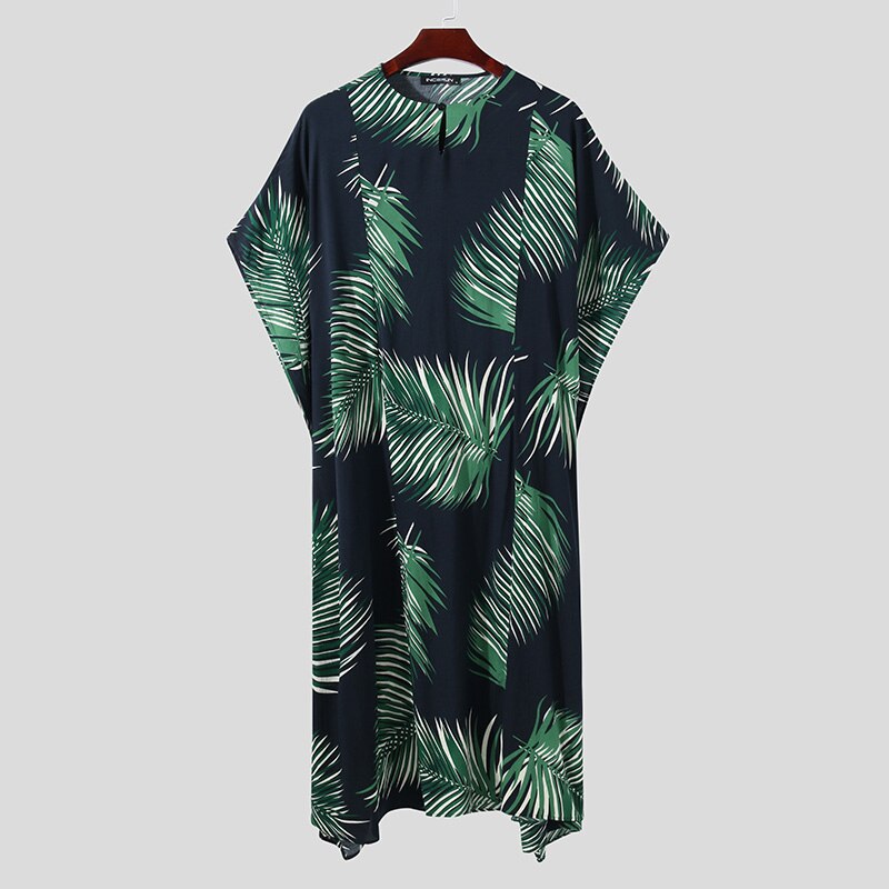 Eid Mubarak Heren Casual Midden Button Down Pocket Moslim Robe Broek