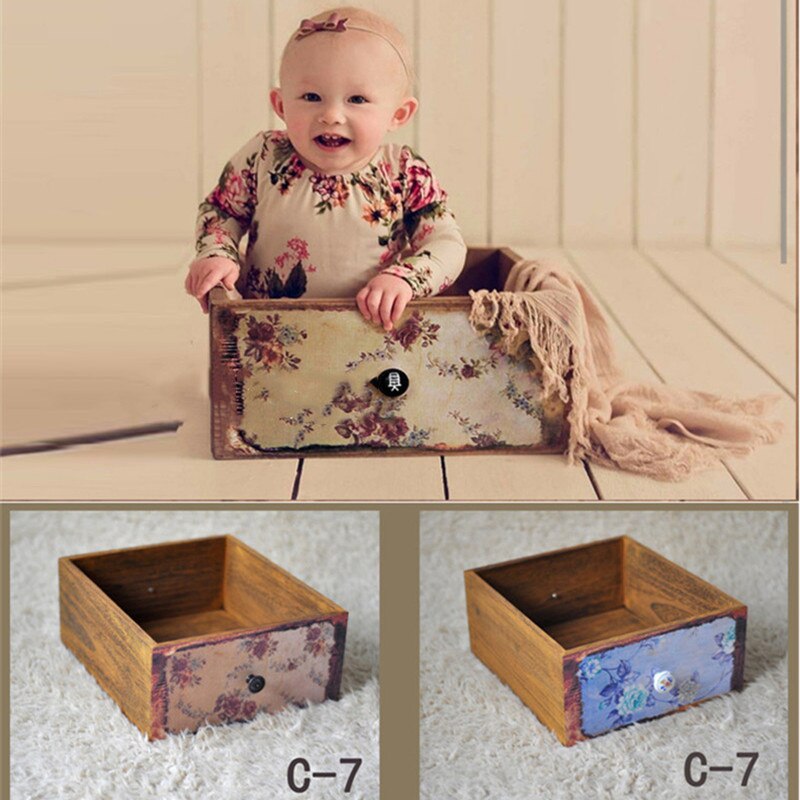 Accessoire de photographie pour -né, accessoire de photographie pour bébé, Studio pour bébé, cadre à tiroir, impression des deux côtés, séance Photo pour -né: C-7