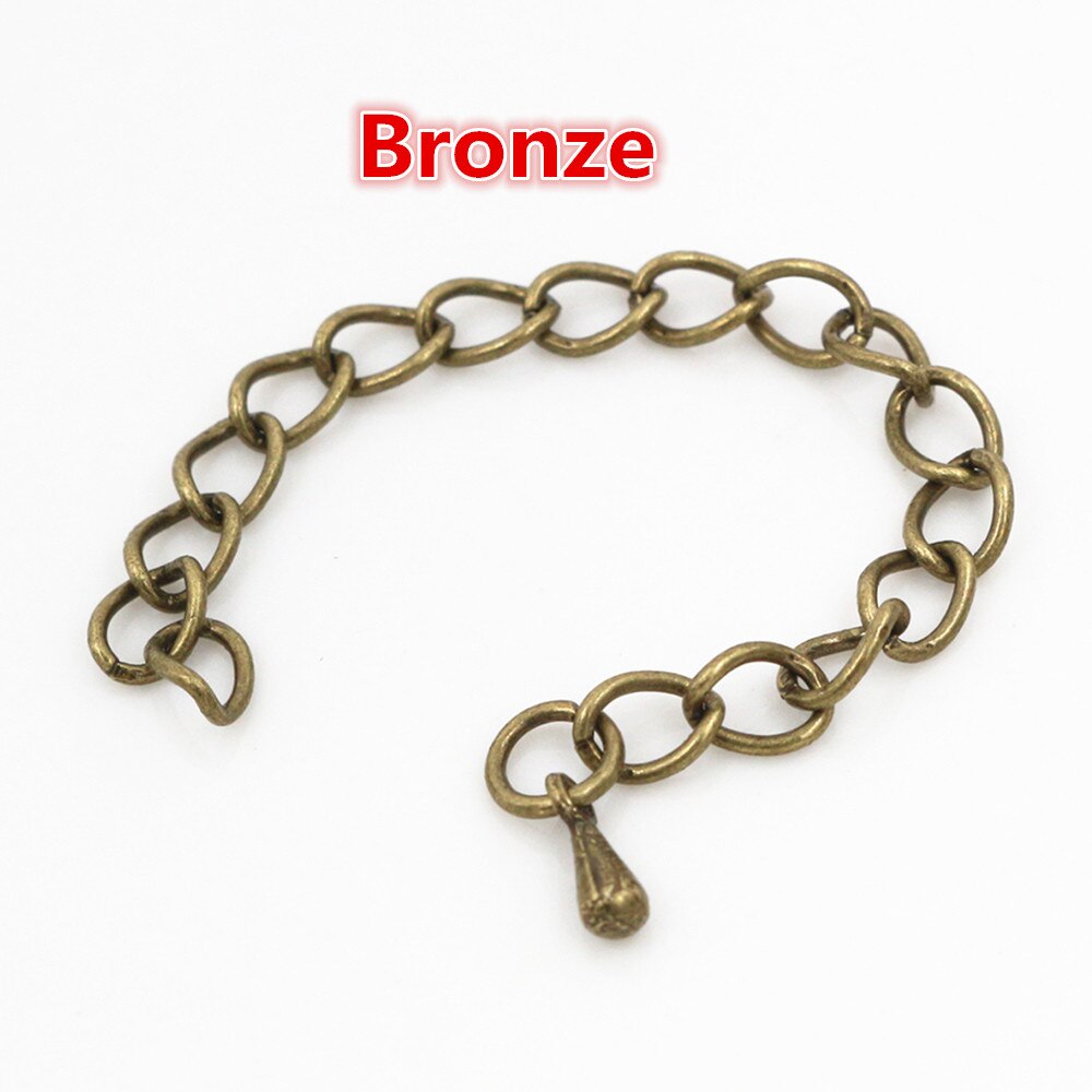 20 teile/los 50mm und 70mm 5*4mm Erweiterte Erweiterung Schwanz Kette Halskette Schwanz Kette Verbindungsstück-entdeckungen für Armband Basis Tablett: Bronze / 50mm Length