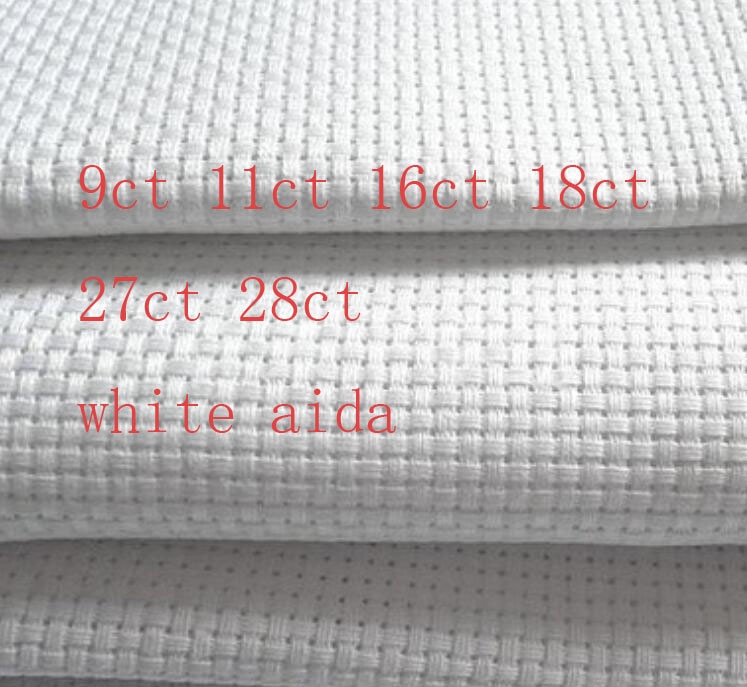 25x25cm Aida cloth 14ct 16ct 18ct 28ct 27ct cross stitch fabric canvas small grid white color DIY handcraft stitching embroidery
