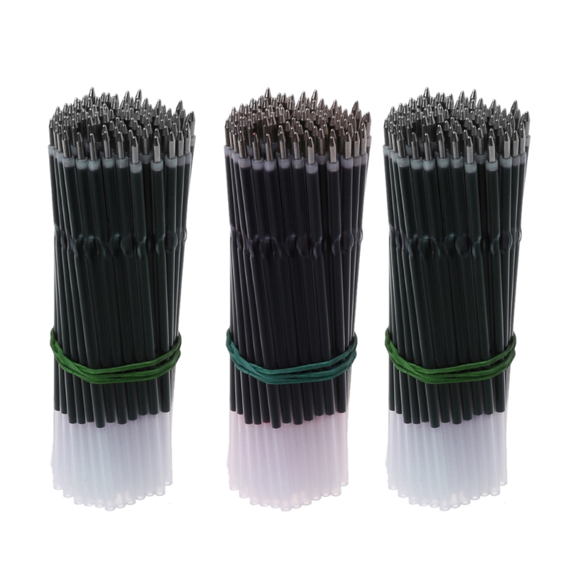 100 Pcs 0.7 mm Ballpoint Pen Refills Point for Retractable Pens Blue/Red/Black 107mm Length for School Office
