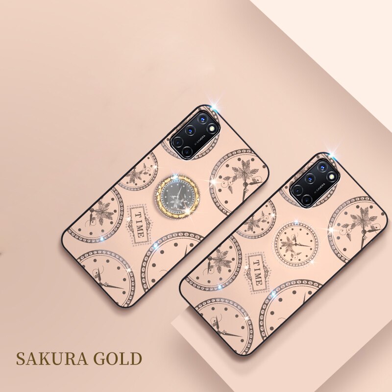 Scintillio Del Diamante Cassa Del Telefono Per OPPO A52 A72 A92 A92S Strass Orologio Del Basamento Per OPPO A52 A72 A92 A92S Posteriore copertura: For OPPO A72 / gold case