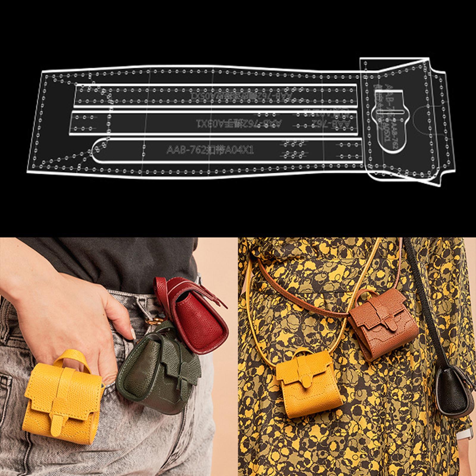 Leathercraft Template Leather Craft Pattern Supplies Handmade Stencil Tools for Coin Purse Mini Bag Crafting Sewing Designers