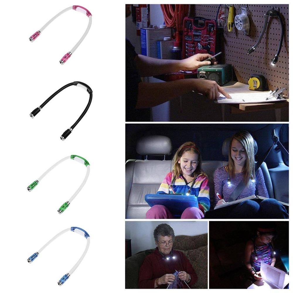 Handig Flexibele Handsfree Led Lamp Neck Knuffel Licht Boek Licht Leeslamp Led Night Flash Light Camping Licht Cd