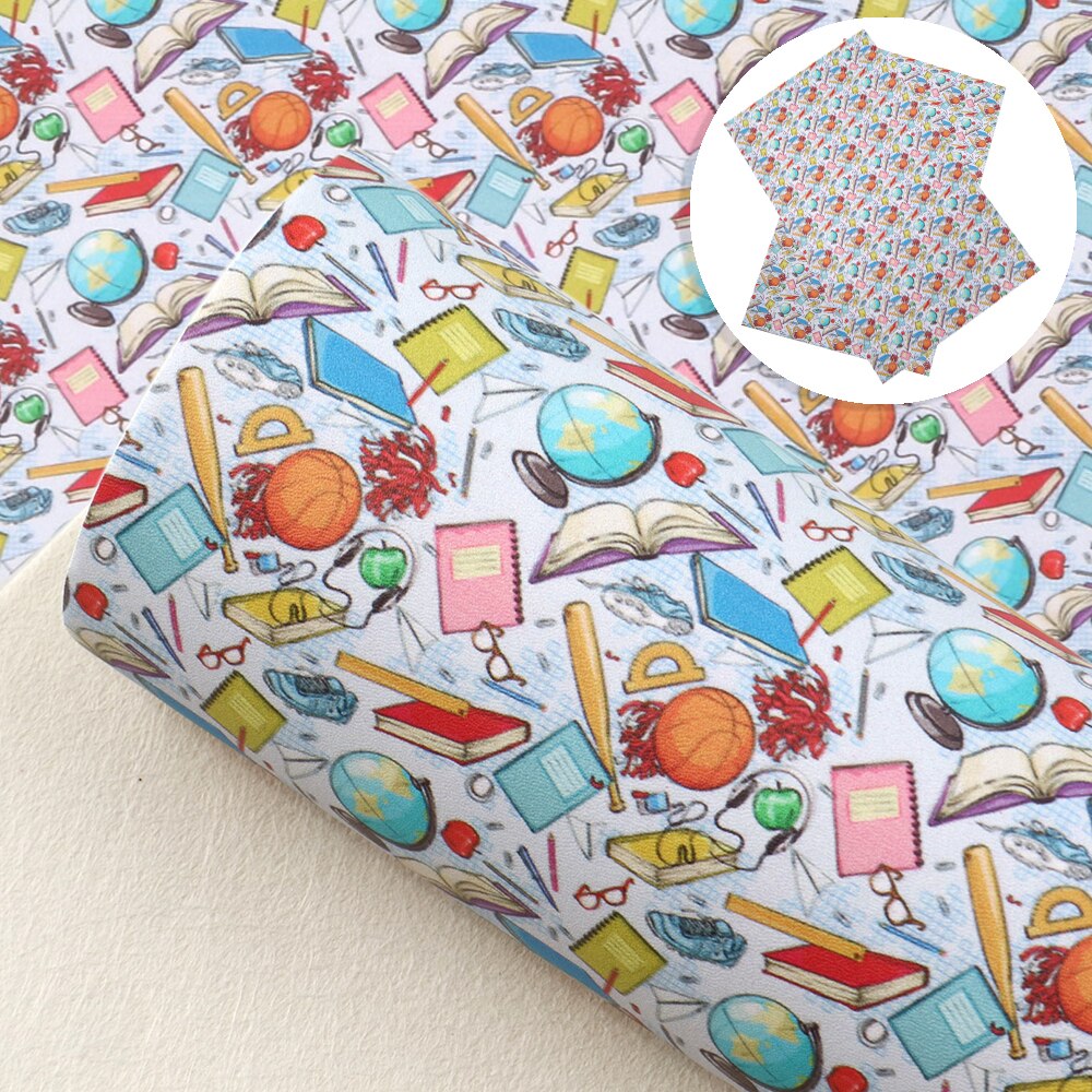 David accessories 20*34cm back to school syntetisk læder patchwork til hår sløjfe taske pung telefon cover gør det selv ,1 yc 10409: 1101120028