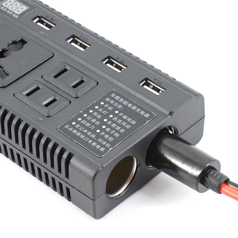 Car Convertidor Mini Inverter 12V 220V / 24V to DC 100-240V 60/120W 4 USB Adapter Converter with LED Digital display Charger