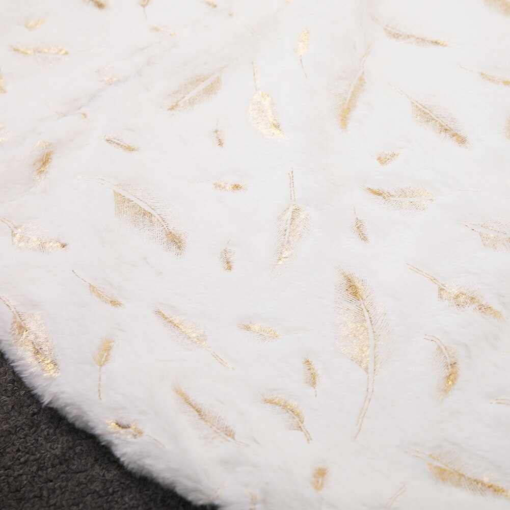 1pc 90/122cm Christmas Tree Skirt White Flannel Embroidered Snowflake Skirt Christmas Xmas Tree Floor Mat Decoration