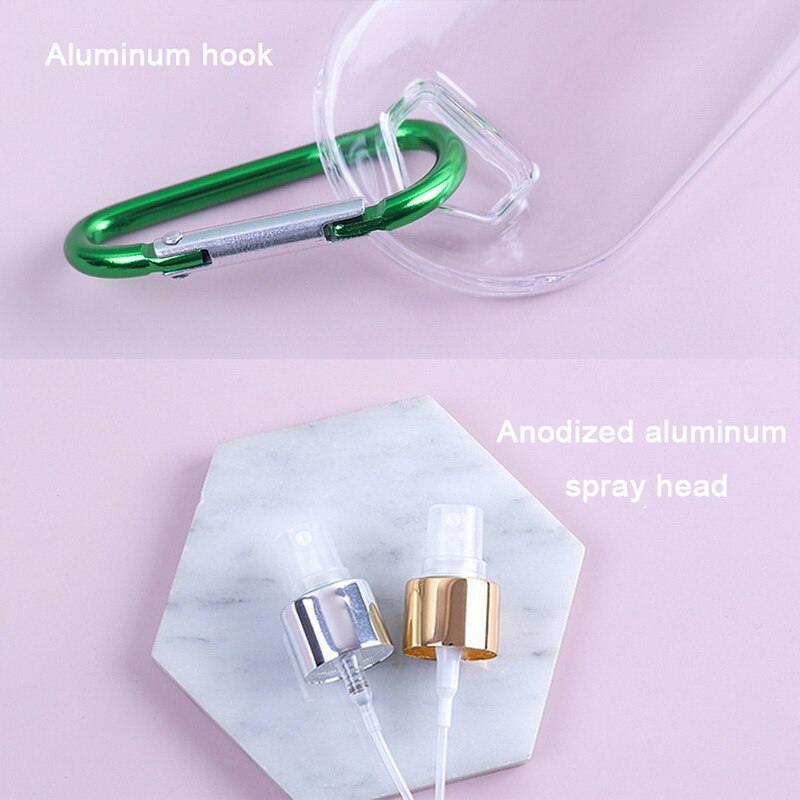 Desinfectie alcohol draagbare haak sleutelhanger spray fles transparante handdesinfectiemiddel fles lege fles lotion sub-fles