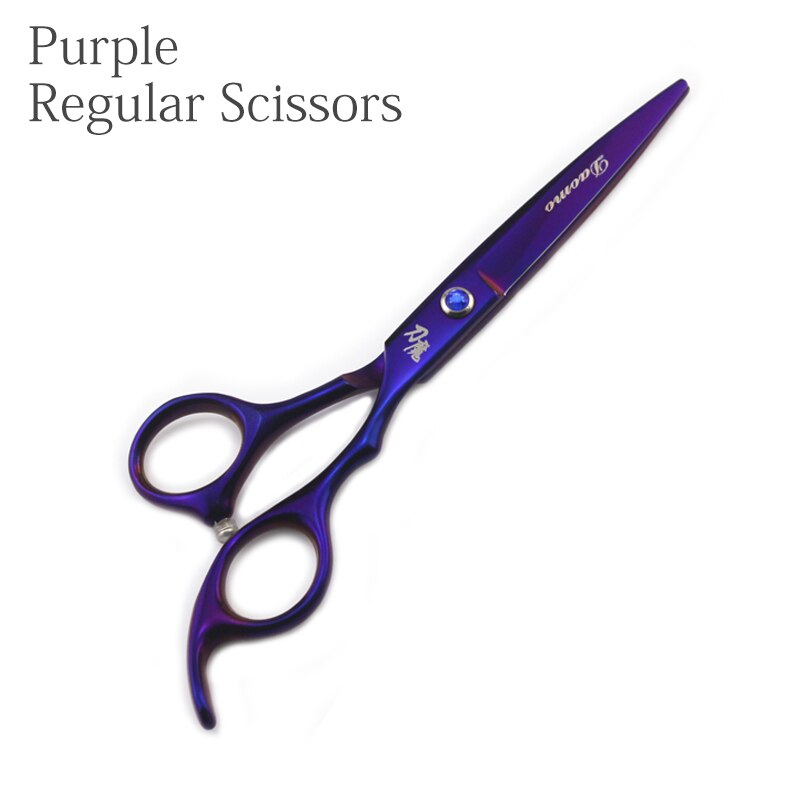 Tijeras de corte para peluquero, tijeras de corte y adelgazamiento de 6 pulgadas (tijeras normales/Tijeras de adelgazamiento): Purple Regular