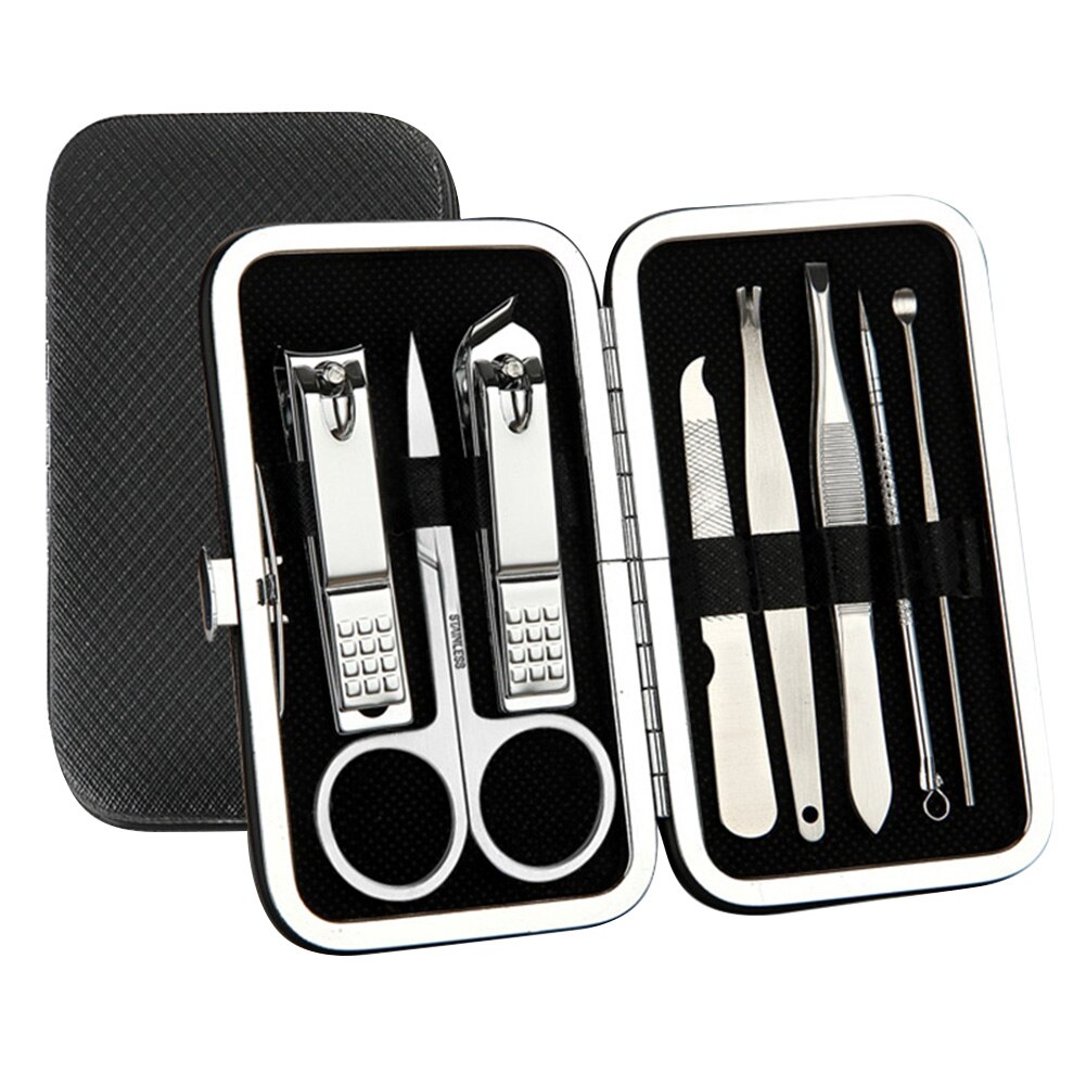 8pcs Nail Clip Set Stainless Steel Nail Scissors Clipper Cutter Trimmer Manicure Multi-Purpose Fingernail Toenail Tools Kit