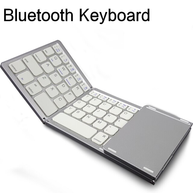 Bluetooth Toetsenbord Voor Samsung Galaxy Tab S7 Plus 12.4 A7 10.4 "S7 11" SM-T970 T870 T500 Tablet Opvouwbare wireless Keyboard Case: silvery