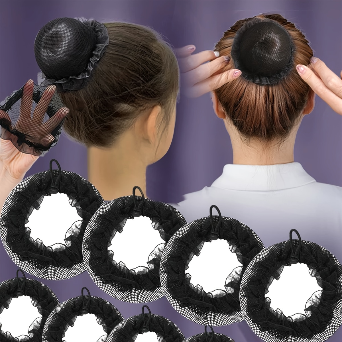Osynligt hårnät hårknut hårspänne hårskydd för vuxna, flygvärdinnor, sjuksköterskor, ballerinor och dansare, med hår