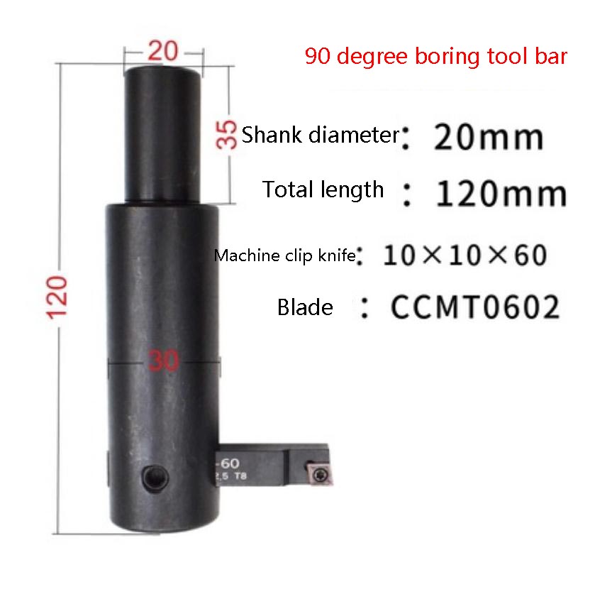 1pc Milling Machine Boring Bar C20 Shank Adjustable Boring Reaming Toolholder 45 Degree Thick Boring Tool Shank Lathe Tool: Dark Grey