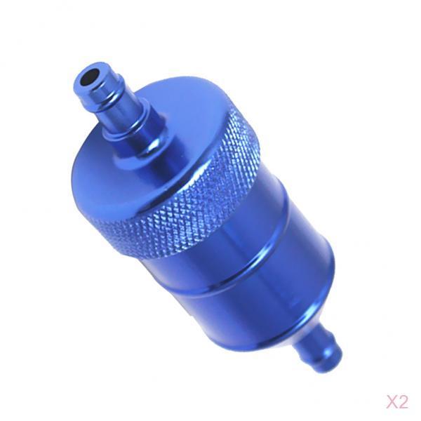 5/16" 40Micron Aluminum High Flow Fuel Inline Petrol Filter Car Truck Bluex2